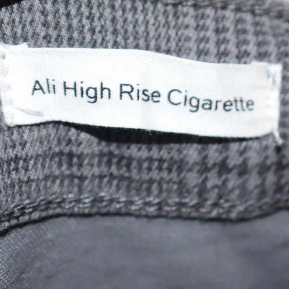 Frame Ali High Rise Cigarette Washed Gray Plaid Skinny Fit Jeans Women's Size 27 - Picture 4 of 5